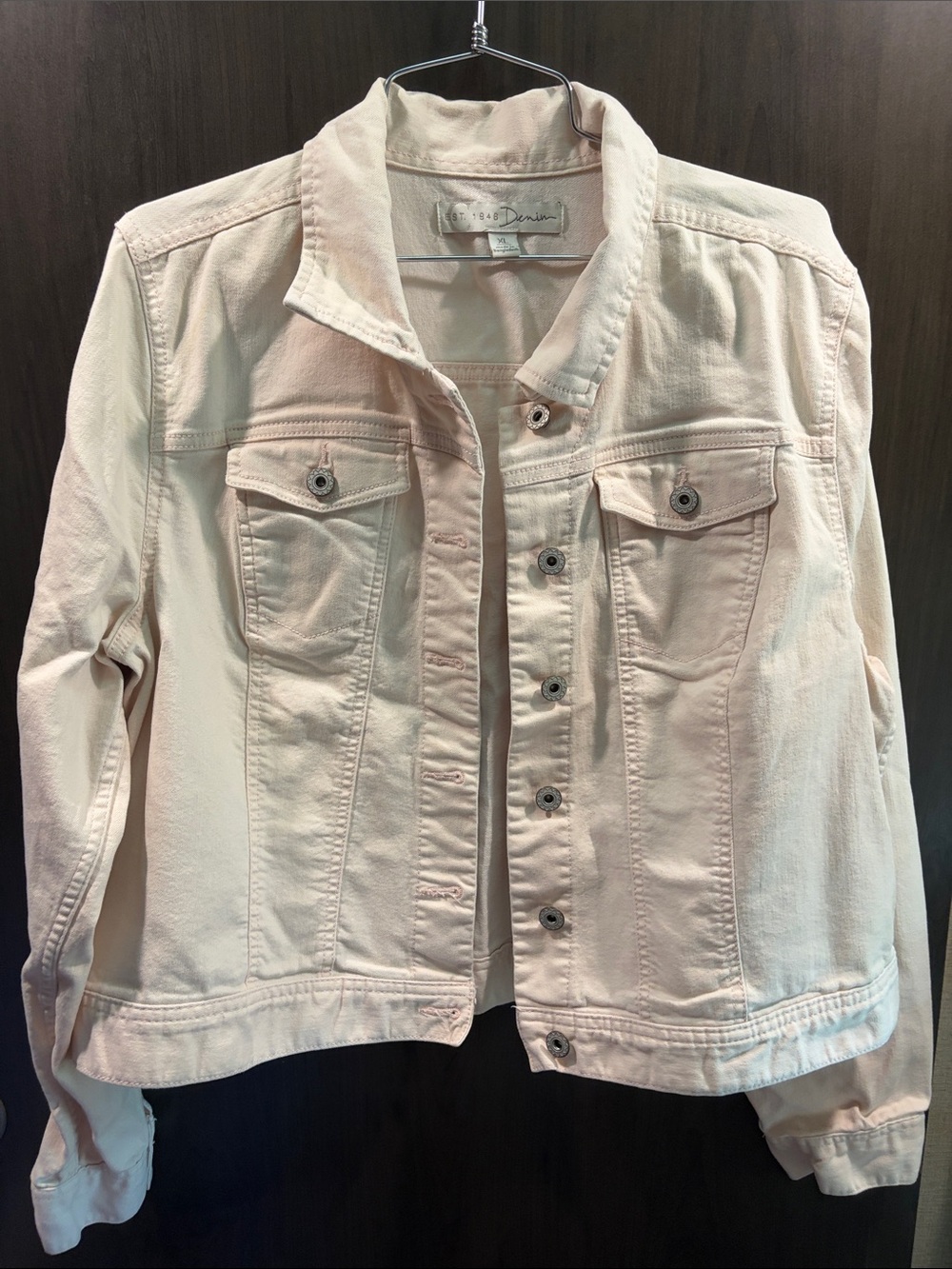 EST. 1946 Women's Pale Pink Denim Jacket Size XL